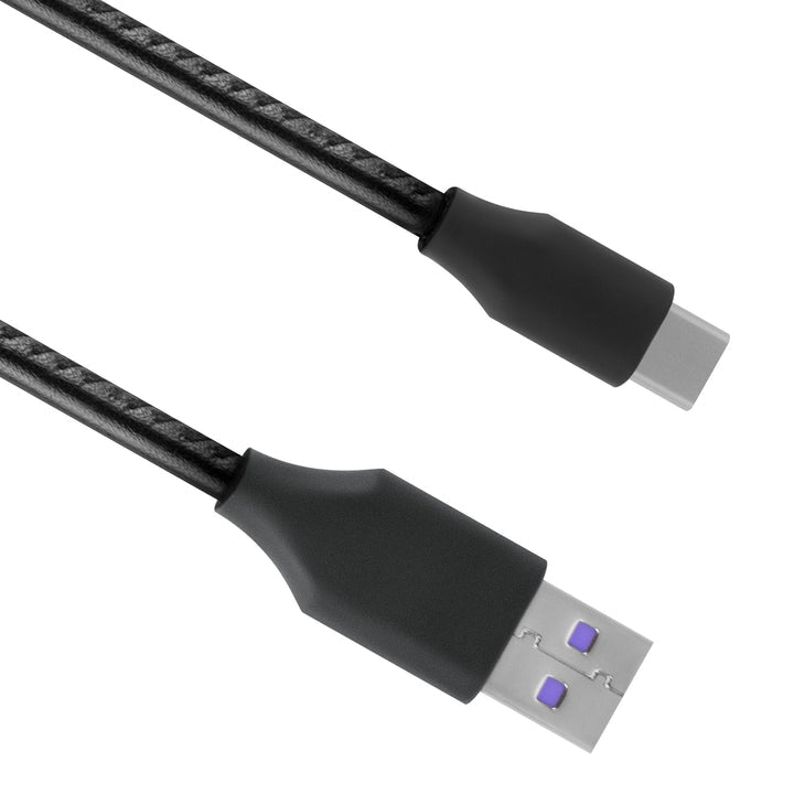 Geekria USB Earbuds Vegan Leather Fast Charger Cable Compatible with Sony LinkBuds WI-C100 WF-L900 INZONE Buds WF-C500 Charger, USB to USB-C Replacement Power Short Charging Cord (1ft/30cm 2Pack)