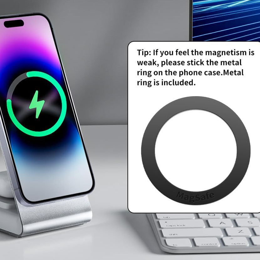 4 in 1 Wireless Charging Station for Watch Charger Compatible-Mag-Safe Charger Stand for Smartphones (33W Adapter Included) - YFW-F142