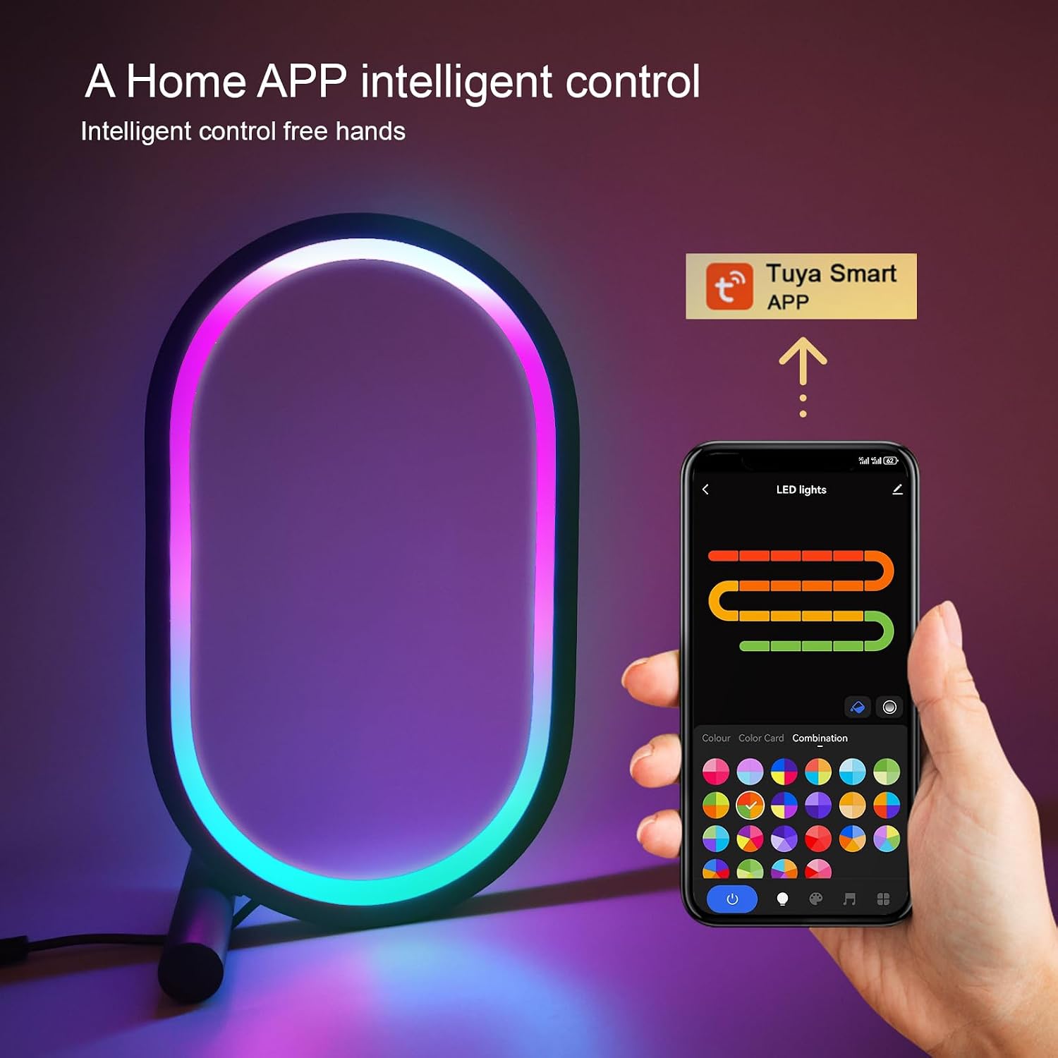 Benedi RGB Bedroom Light, RGB 16 Million Colors, Ambient Light, Follow the Music, Rhythm Changing, Colorful Lights, Atmosphere Lighting, Computer Gaming Accessories.