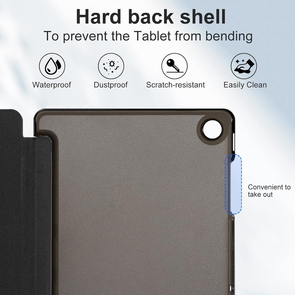 CoBak Case for Samsung Galaxy Tab A11+ Plus 11" 2025/A9+ Plus 2023, Black PU Leather, with Auto Sleep/Wake, Translucent Hard Shell, Multi-Viewing Angles