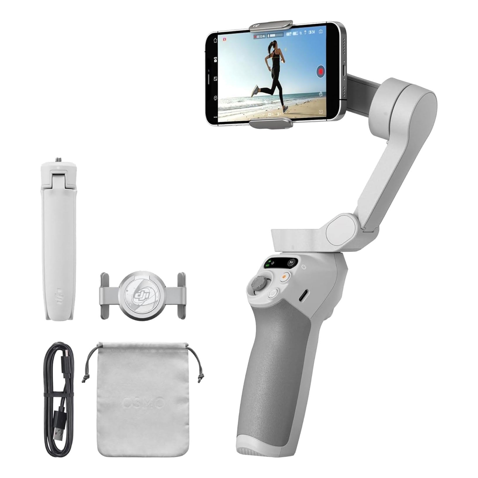 DJI Osmo Mobile SE, 3-Axis Phone Gimbal for Phone, Built-in Tripod, Selfie Stick, Gimbal Stabilizer for Smartphones, Active Track 6.0, Vlogging Stabilizer for Youtube, TikTok, Travel