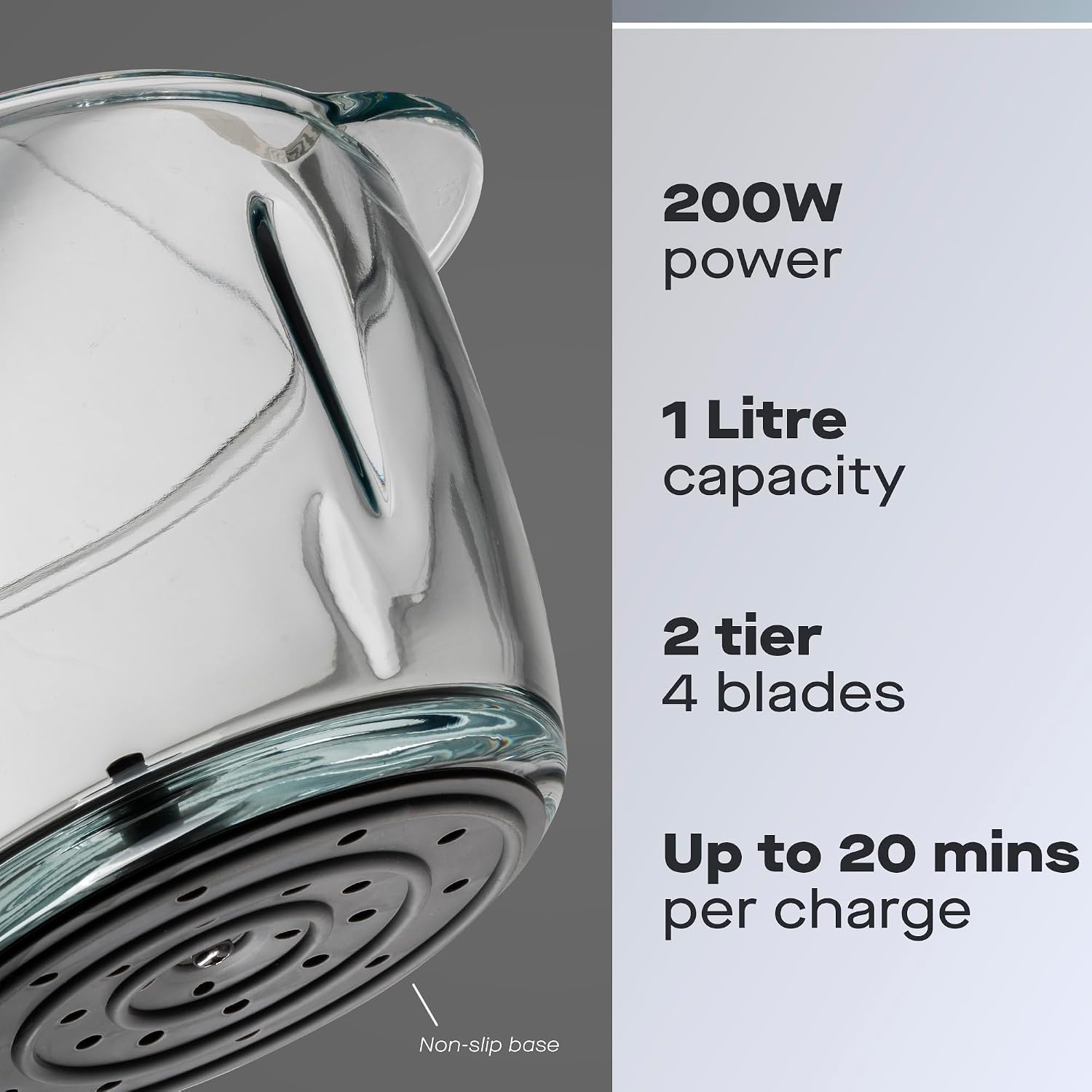 Daewoo 200W Cordless Pro Chopper with 1L Glass Bowl