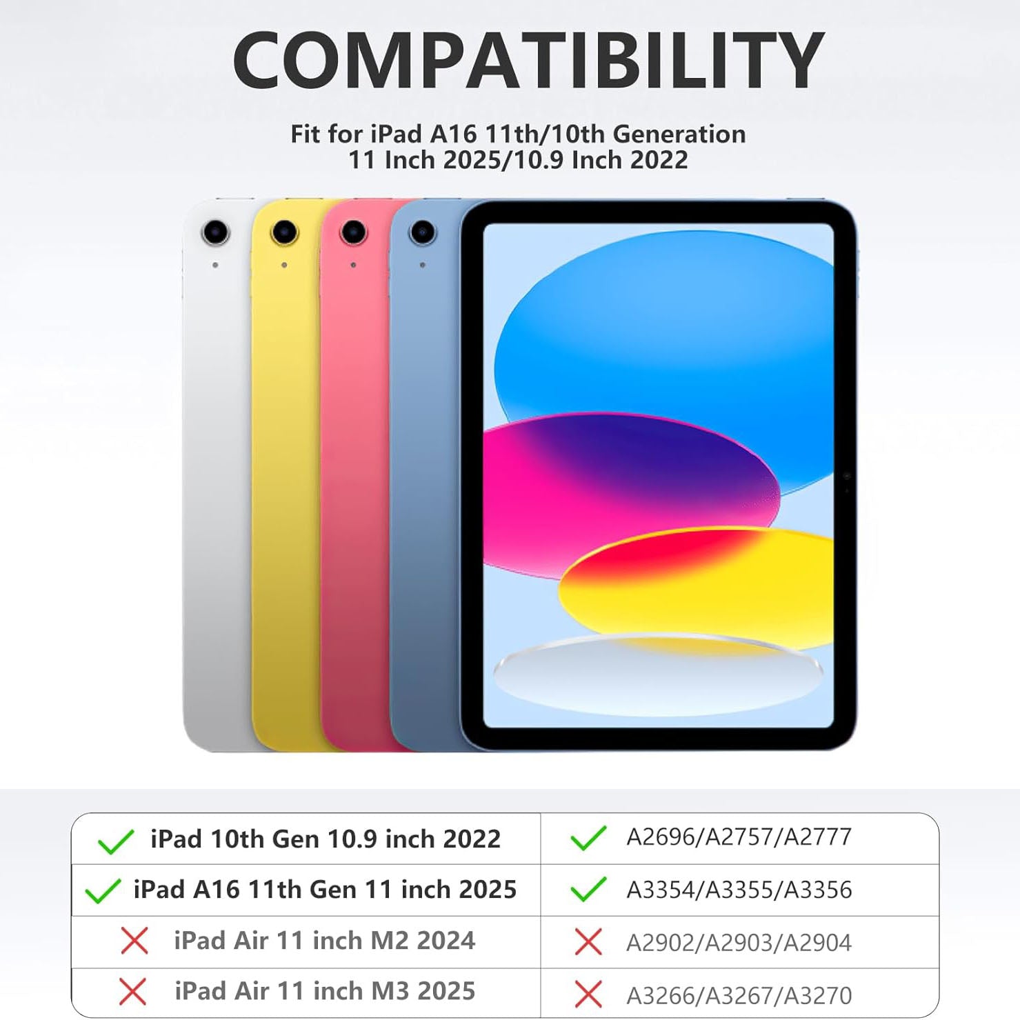 Drivego Detachable Bluetooth Keyboard Cover for iPad A16 11th/10th Genration (2025/2022 11/10.9 Inch)