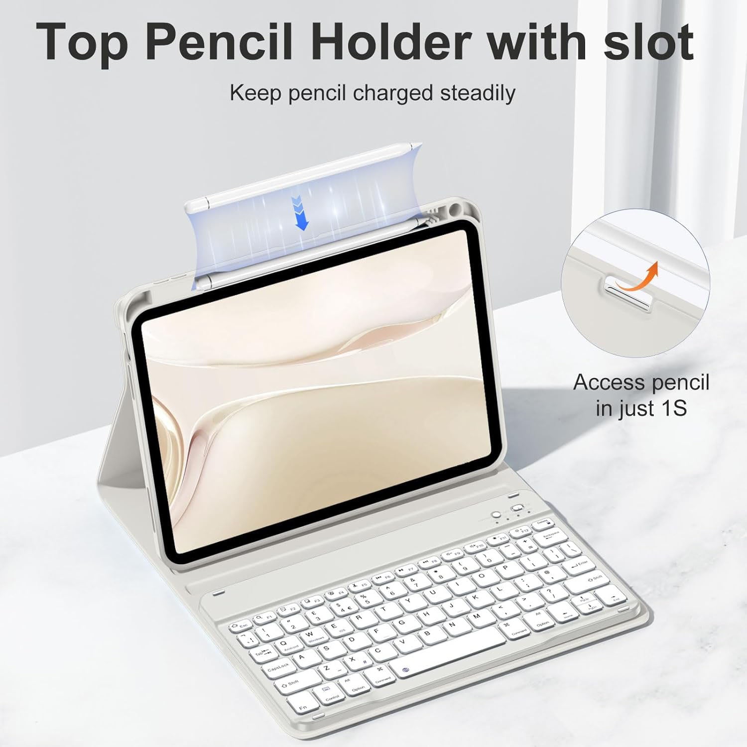 Drivego Detachable Bluetooth Keyboard Cover for iPad A16 11th/10th Genration (2025/2022 11/10.9 Inch)