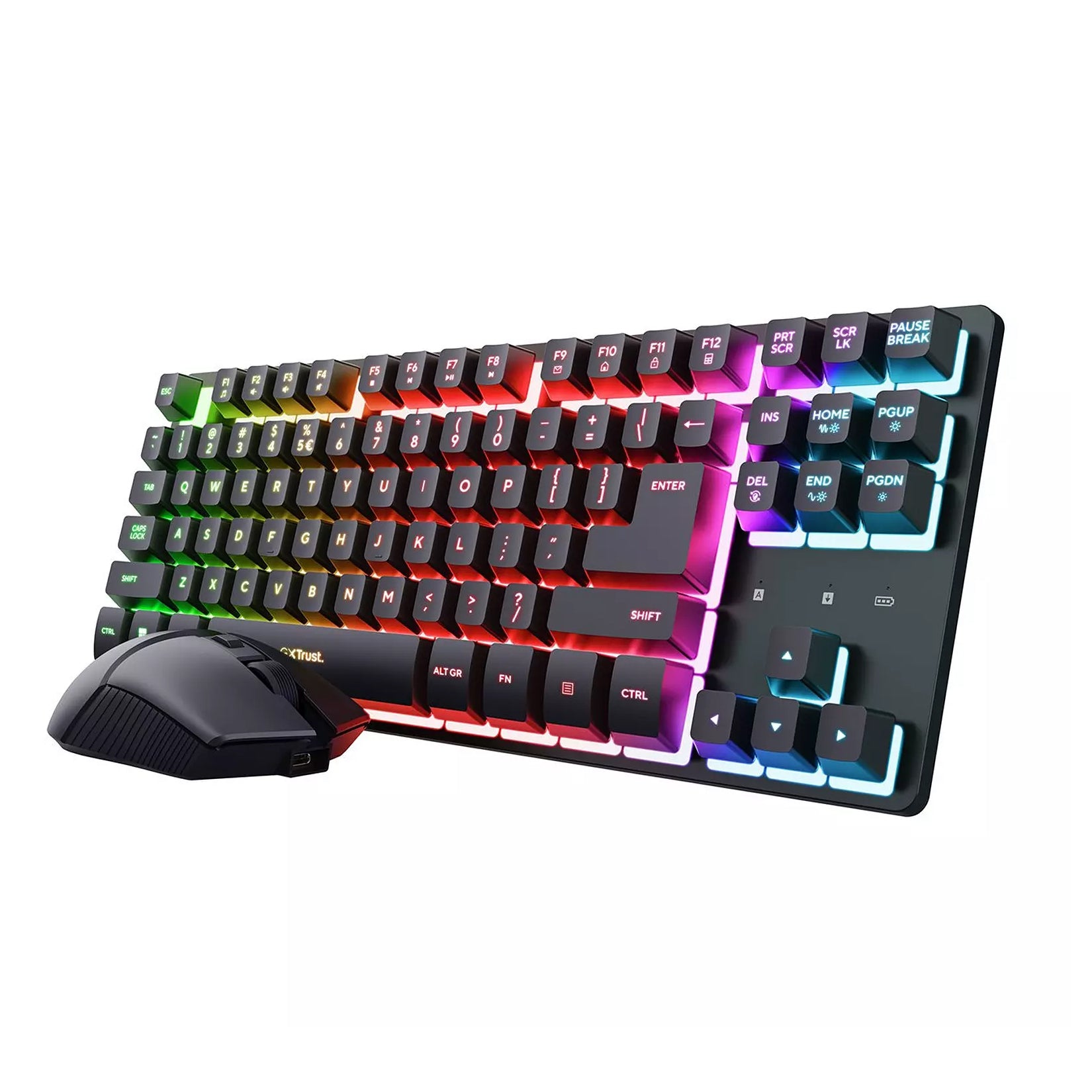 GXTrust Thado Wireless TKL Keyboard & Mouse Gaming Combo with RGB Illumination for PC/ Laptop