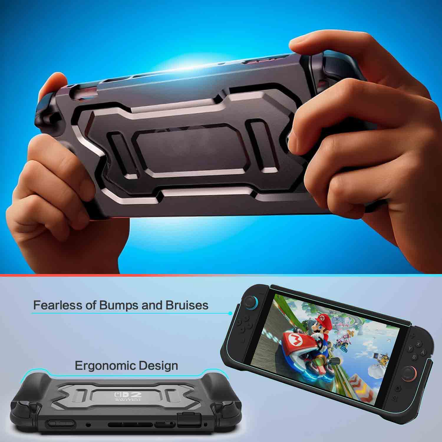 Hard Shell Portable Carrying Case for Nintendo Switch 2, Protective Case 2 Tempered Glass Screen