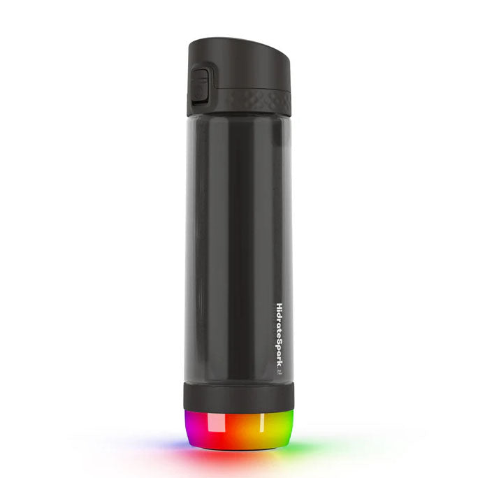 HidrateSpark PRO Lite Smart Water Bottle – Tritan Plastic – Tracks Water Intake with Bluetooth, LED Glow Reminder When You Need to Drink – Straw Lid, 24 oz/710 ml, Sea Glass
