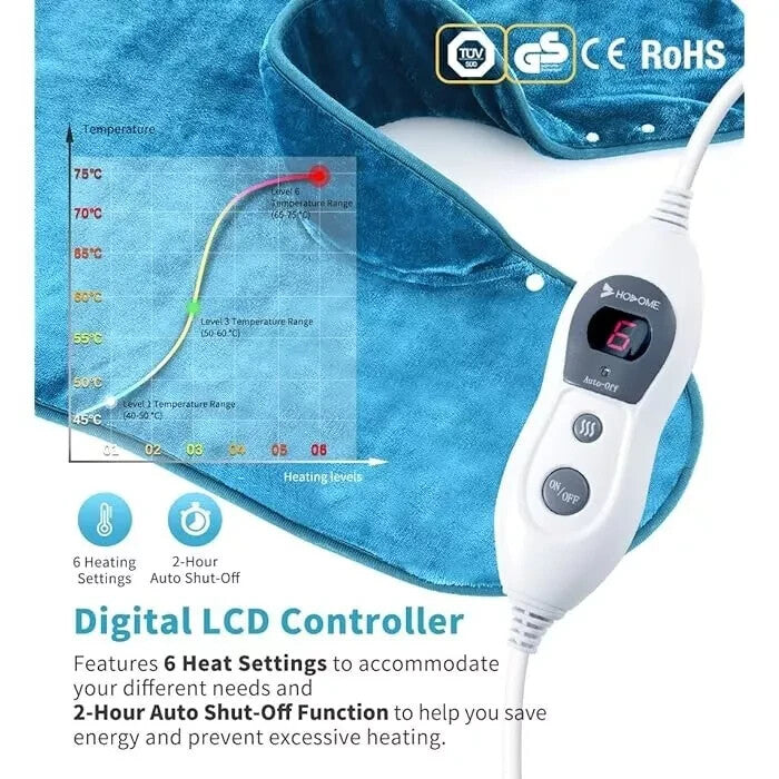 Hosome Electric Heating Pad for Neck Shoulder Back Warmer Pain Muscle Relief