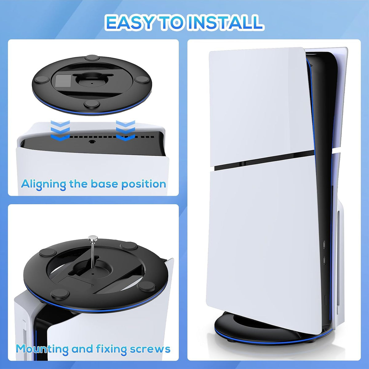 Ipega Vertical Stand for PS5 Slim Console, Carbon Black