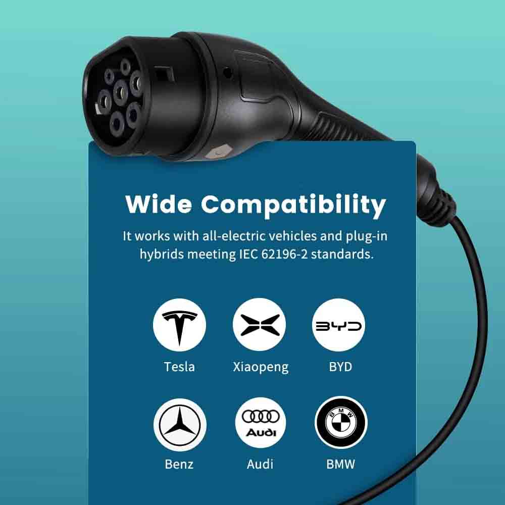 J&D EV Type 2 Charger 13A for Electric Vehicals