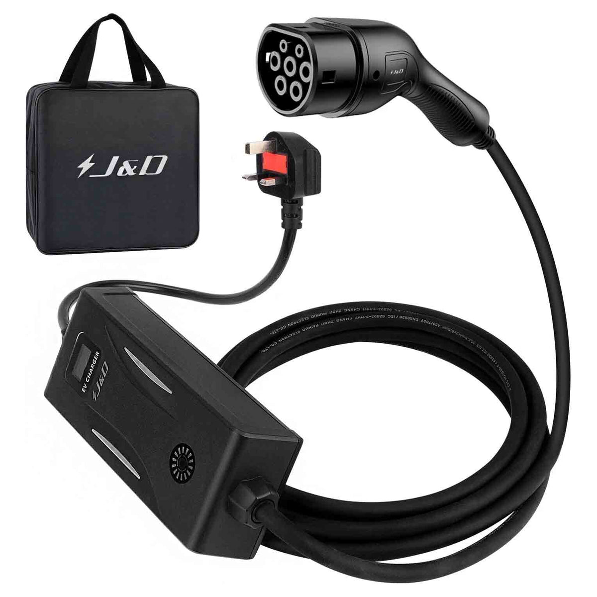 J&D EV Type 2 Charger 13A for Electric Vehicals