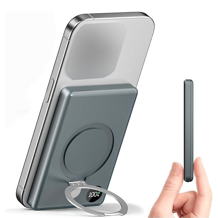 KUULAA Compatible-Mag-Safe Wireless Power Bank 10000mAh, PD 20W Fast Charging Magnetic Portable Charger with Stand and LED Display