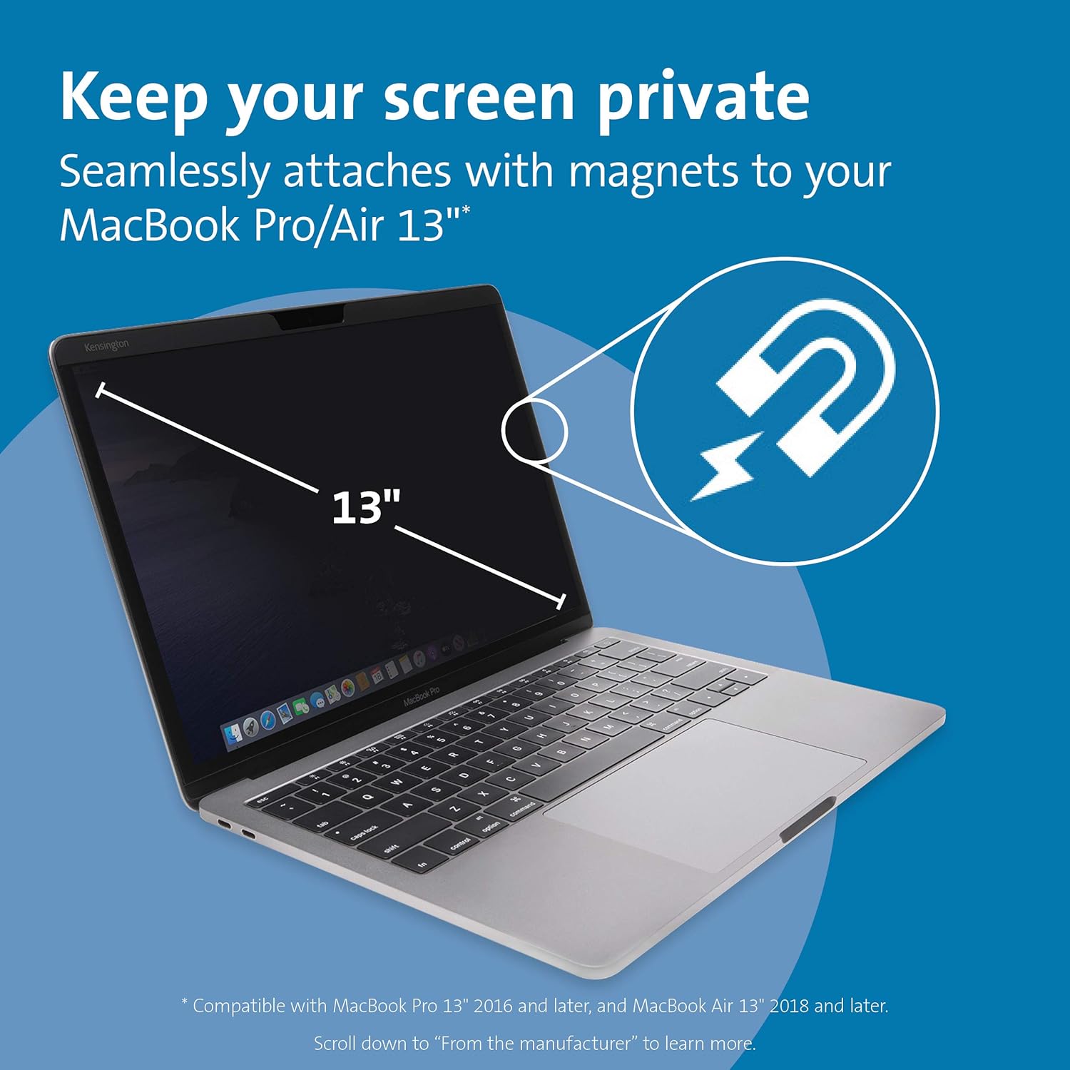 Kensington Ultra Thin Magnetic Privacy Screen for Macbook Pro/Air 13"