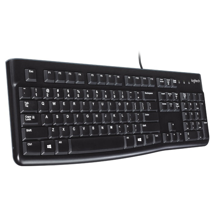 Logitech K120 Full Size Wired Keyboard USB Plug-and-Play Windows - Black