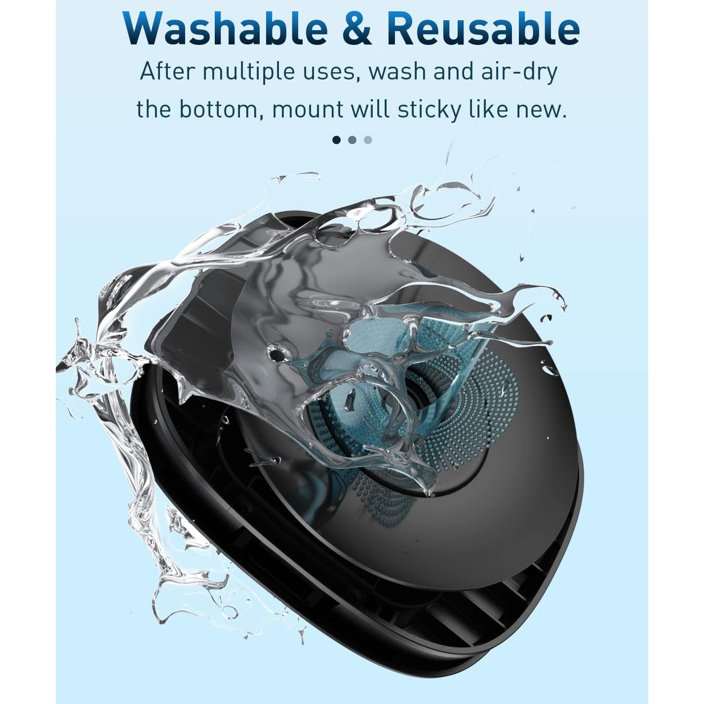 Phone Mount for Car, 360° Rotatable Dashboard Horizontal & Vertical Viewing Cell Phone Holder, Washable Reusable Car Phone Mount