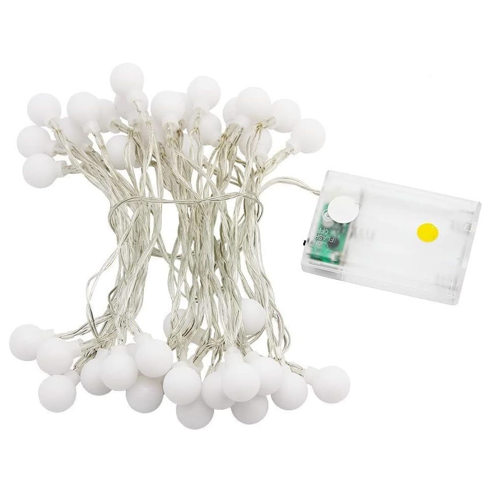 SFOUR Fairy Lights, Warm White 2 Lighting Modes, 19.68ft 40LEDs Ball IP65 Globe String Light Battery Operated, Decoraction for Indoor Lighting, Bedroom, Wedding, Party, Christmas, Tree
