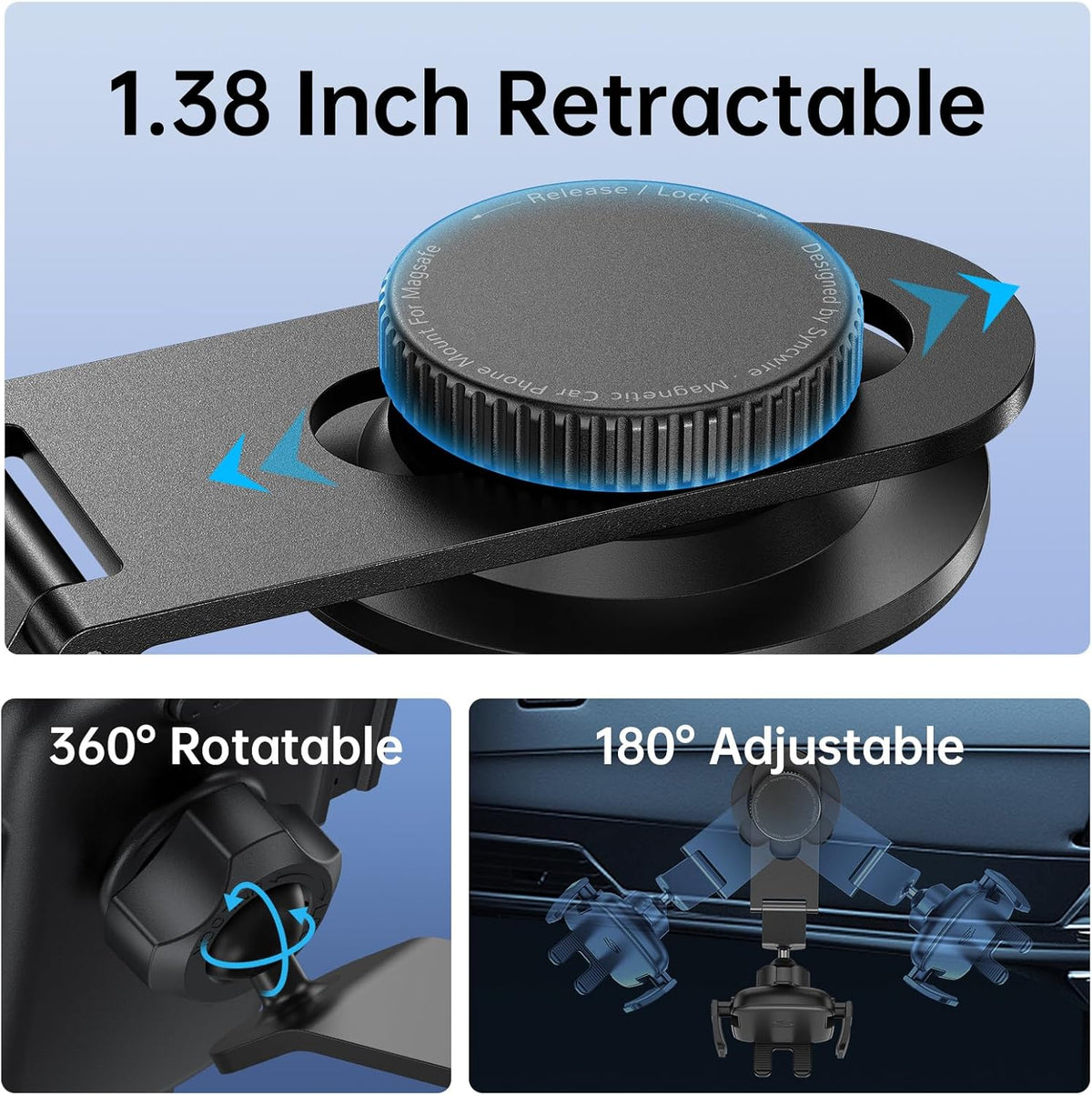 SYNCWIRE Car Phone Holder for Universal Dashboard Foldable Aluminum Alloy Arm