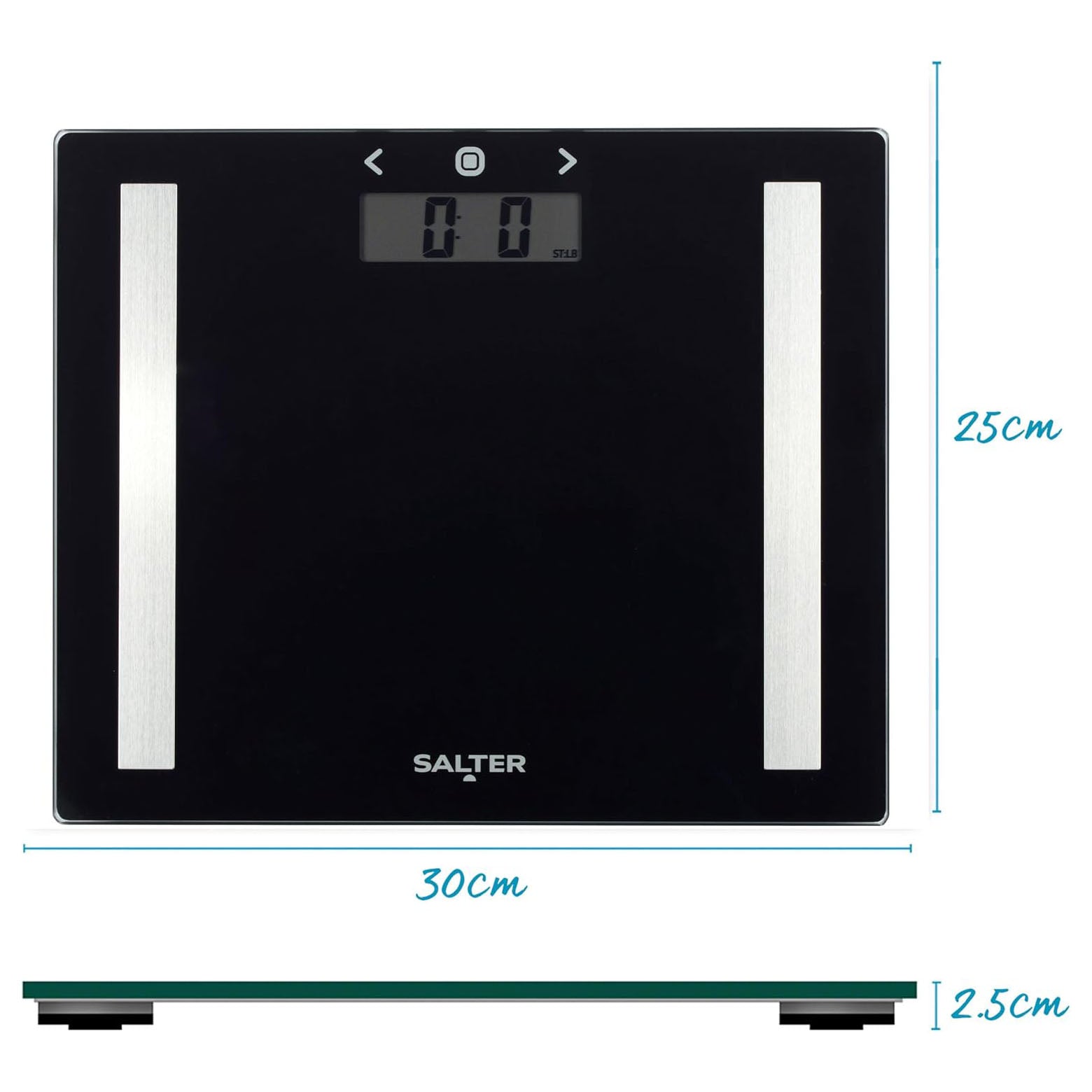 Salter Compact Glass Analyser Bathroom Scale Max 180kg (Black)