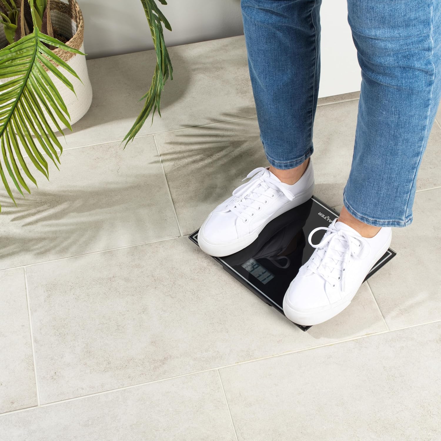 Salter Compact Electronic Digital Bodyweight Scale, 150kg Max Slim For Neat Storage