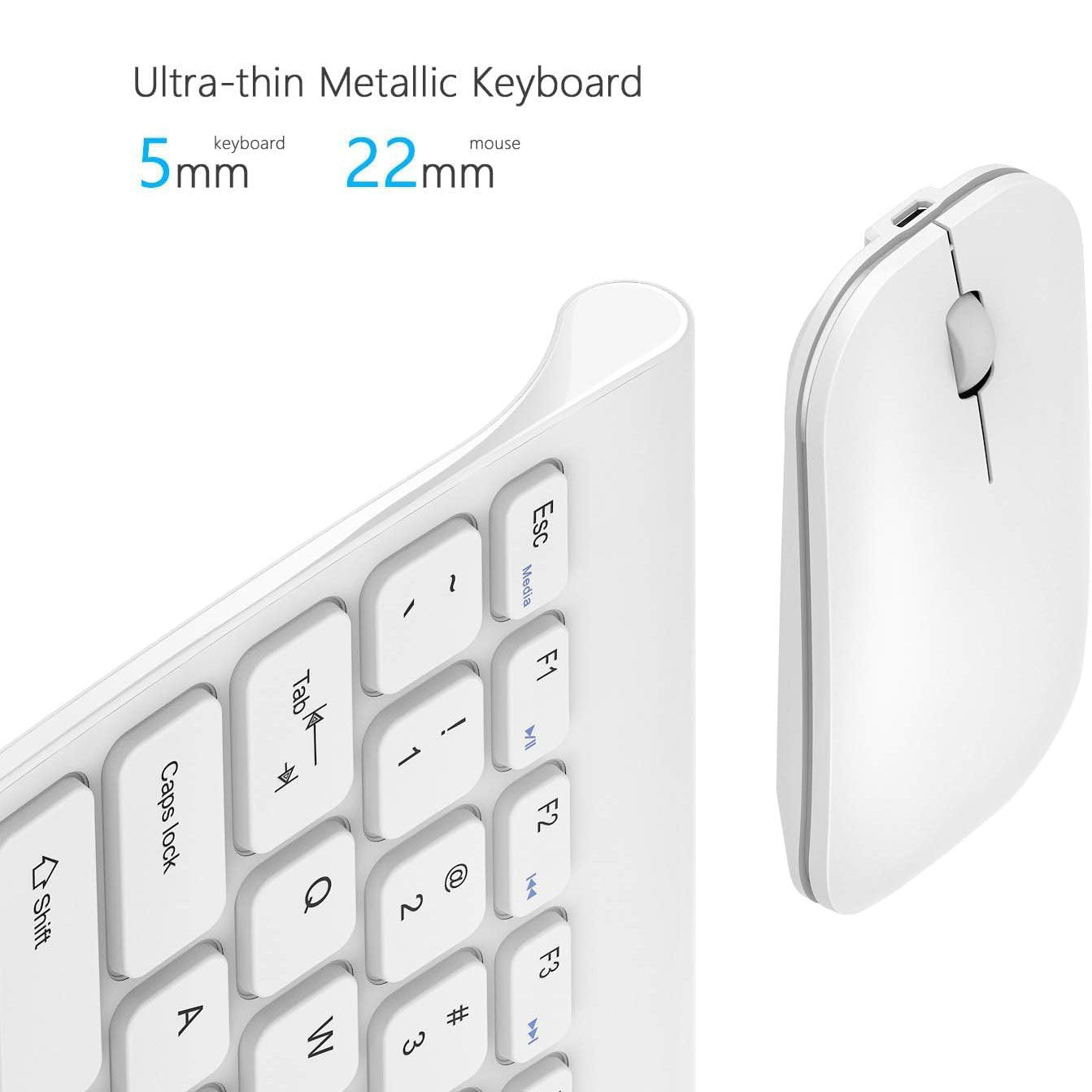 Seenda WGJP-031 Small Wireless Keyboard and Mouse, Ultra Compact Rechargeable USB Keyboard and Mouse Combo with Portable Size Low Profile Keys for Windows XP/7/8/10/11 Laptop Computer