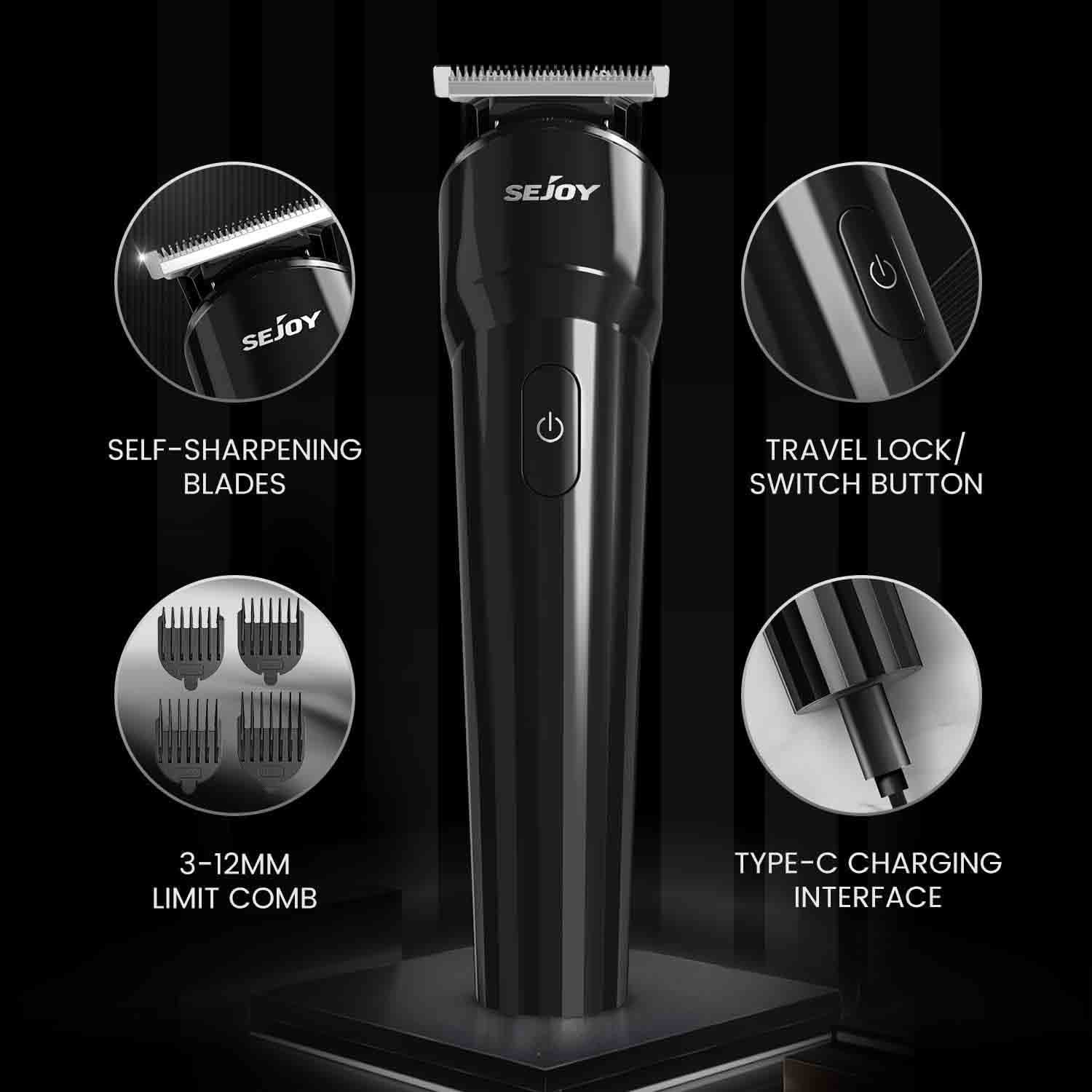 Sejoy Beardo Rechargeable Body Hair Beard Trimmer Clipper for Men