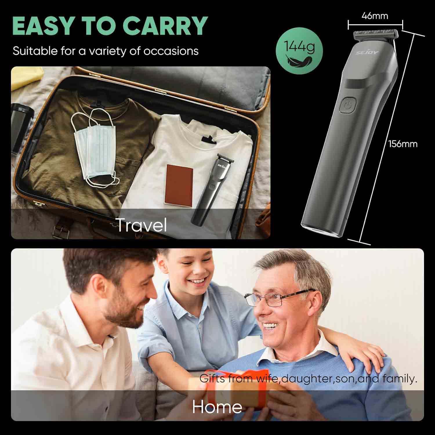 Sejoy Cordless Hair Clippers for Men Beard and Hair Trimmer
