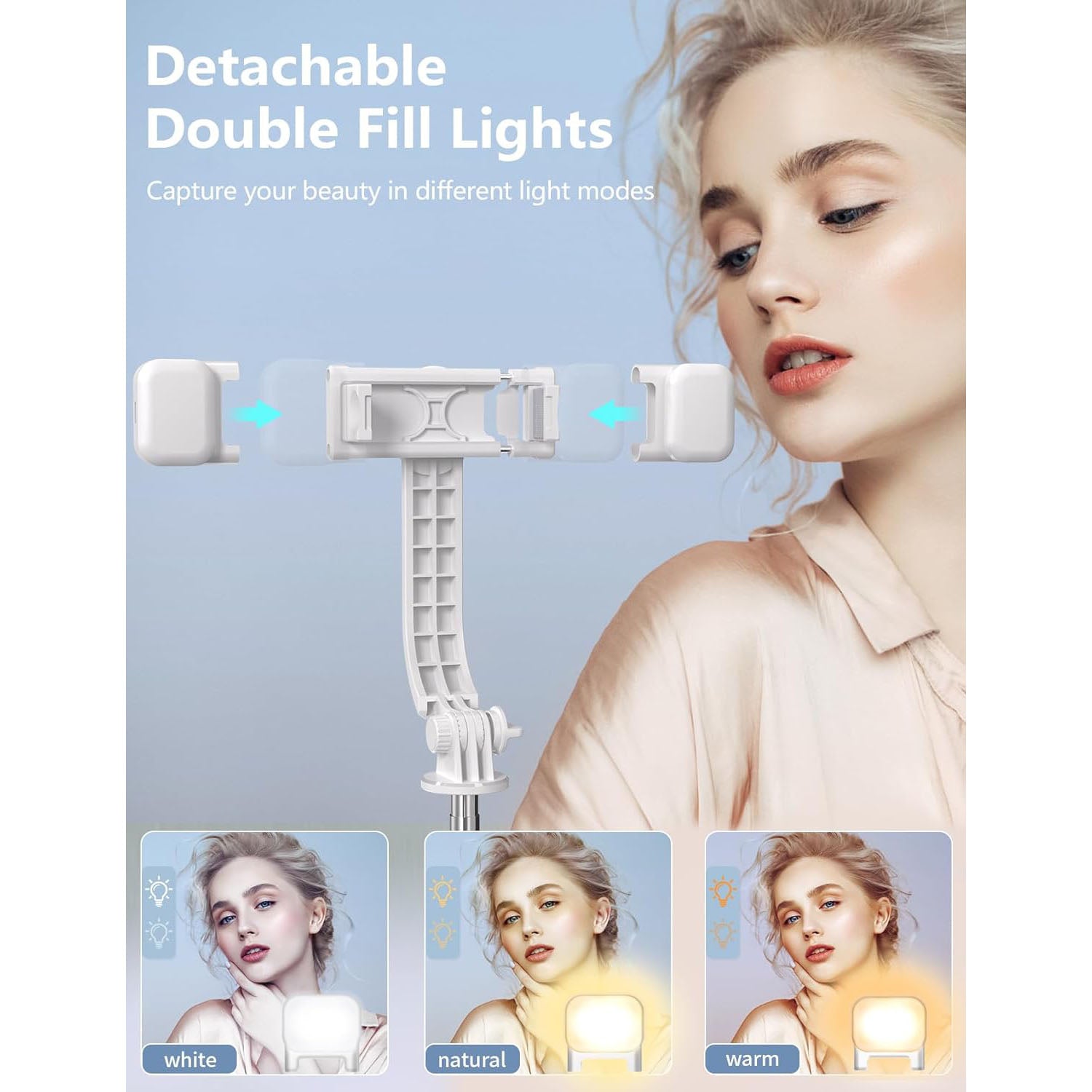 Selfie Stick Tripod with Light, 45'' Selfie Stick with Wireless Remote, Portable Phone Tripod Compatible with iP 16/15 Pro Max/15/14 Pro/14/13, Samsung S22/ S23 Ultra/Android Smartphone
