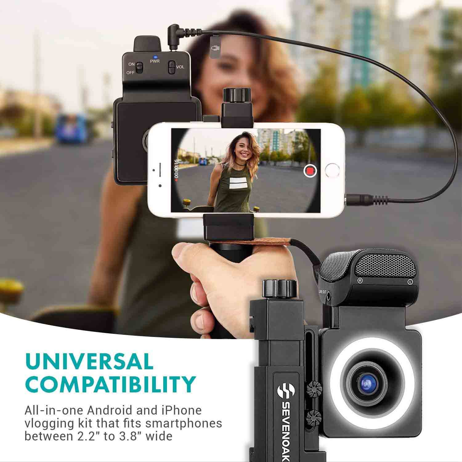 Sevenoak SmartCine Complete Smartphone Video Ring with Built-in Stereo Microphone LED Light