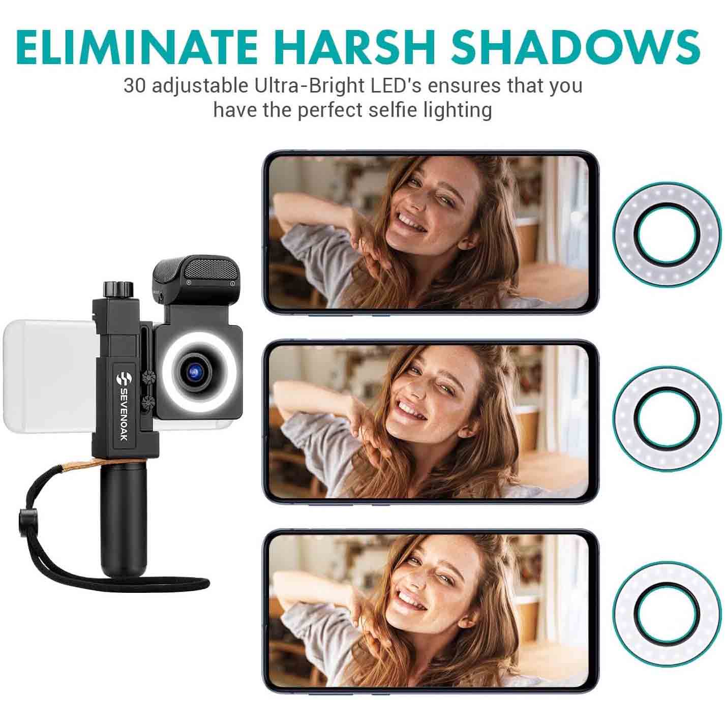 Sevenoak SmartCine Complete Smartphone Video Ring with Built-in Stereo Microphone LED Light