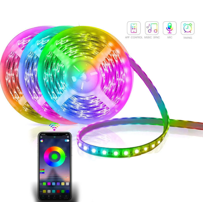 Soulcker Smart LED Strip Lights for Bedrooms 50ft/15m,WiFi LED Lights Work with Alexa,16 Million Colors with App & Remote Control,Music Sync,DIY Color RGB LED Light Strips for Room,Kitchen,TV Backlight,Christmas Lights