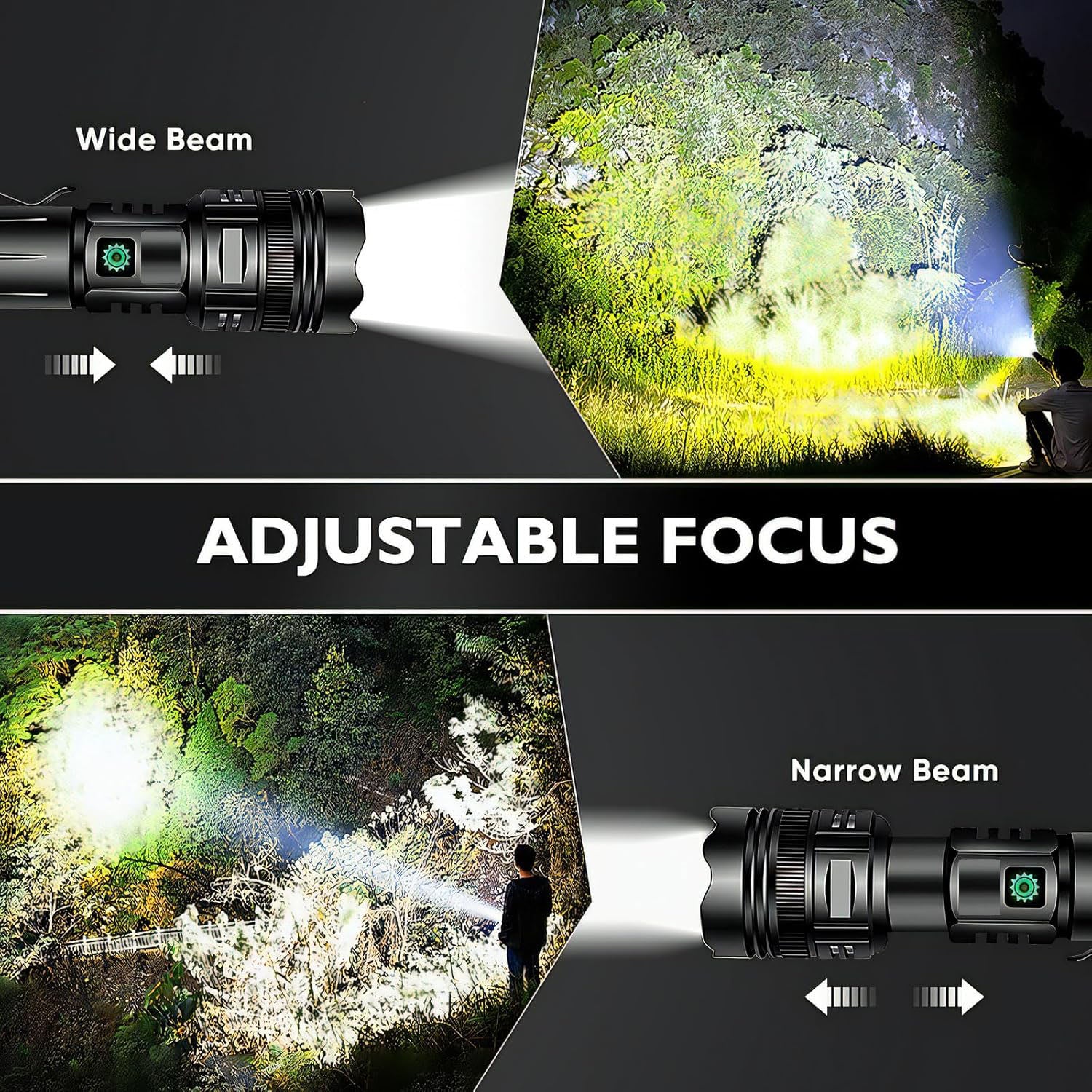 Smarter Flashlights Rechargeable High Lumens Wide/Narrow Beam LED Handheld Flashlights, Super Bright Tactical Flashlight with IPX6 Waterproof LED Flash Light for Camping Hiking