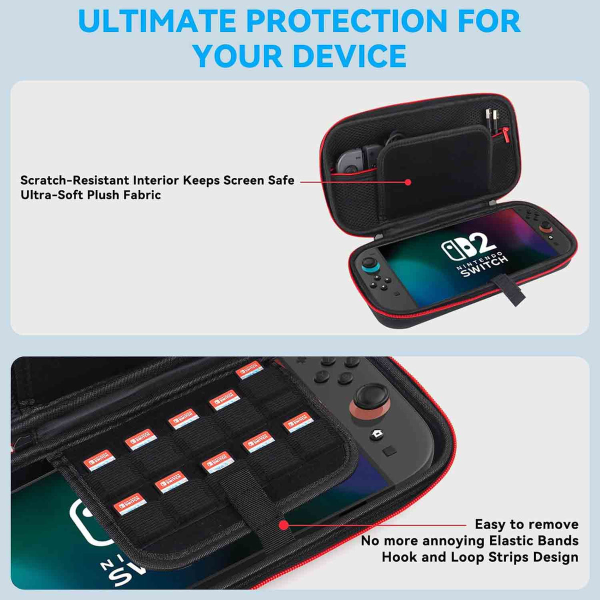 Sonlaryin for Nintendo Switch 2 Carry Case with 20 Game Cartridges, Protective Hard Shell Portable Case Pouch