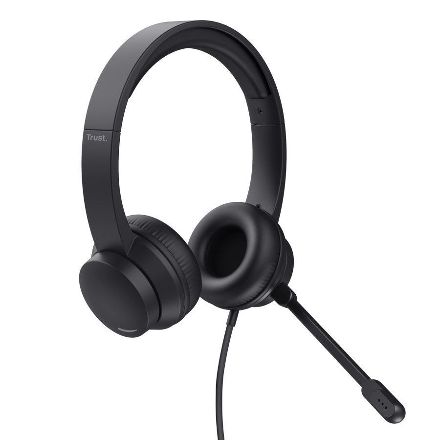 TRUST Ayda On-Ear USB PC Headset With Noise-Cancelling Microphone