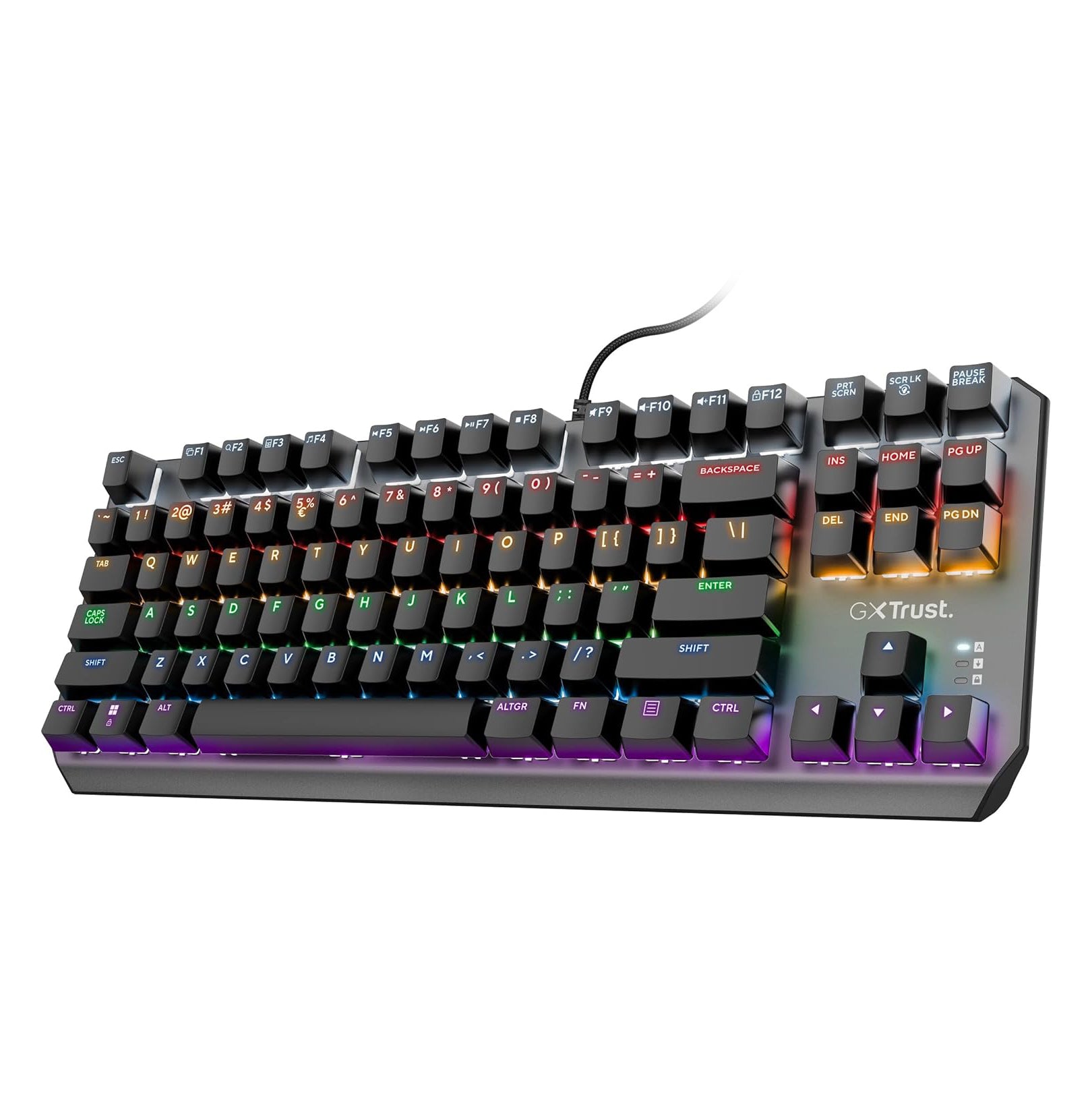 GXTrust Gaming Callaz TKL Mechanical Gaming Keyboard with UK Layout, Compact Tenkeyless Design (80%), Outemu Switches, Multicolour LED Lighting, USB Mechanical Keyboard for PC, Laptop