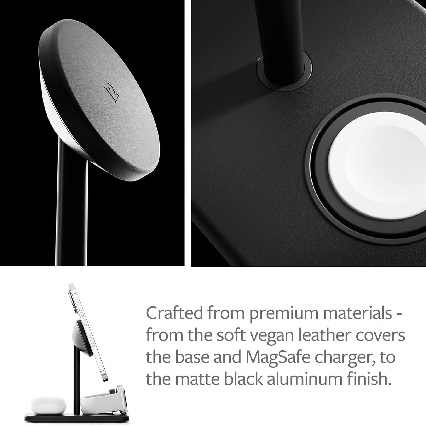 Twelve South HiRise 3 Deluxe Luxury 3 in 1 Qi2 Wireless Magsafe Charging Stand