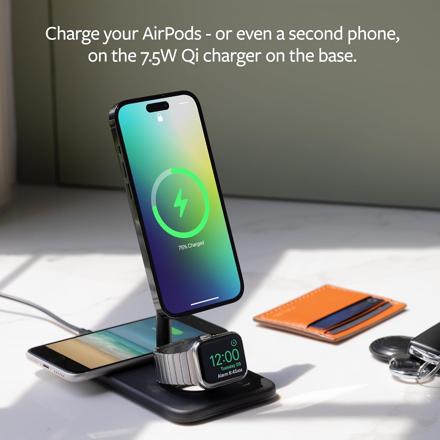 Twelve South HiRise 3 Deluxe Luxury 3 in 1 Qi2 Wireless Magsafe Charging Stand
