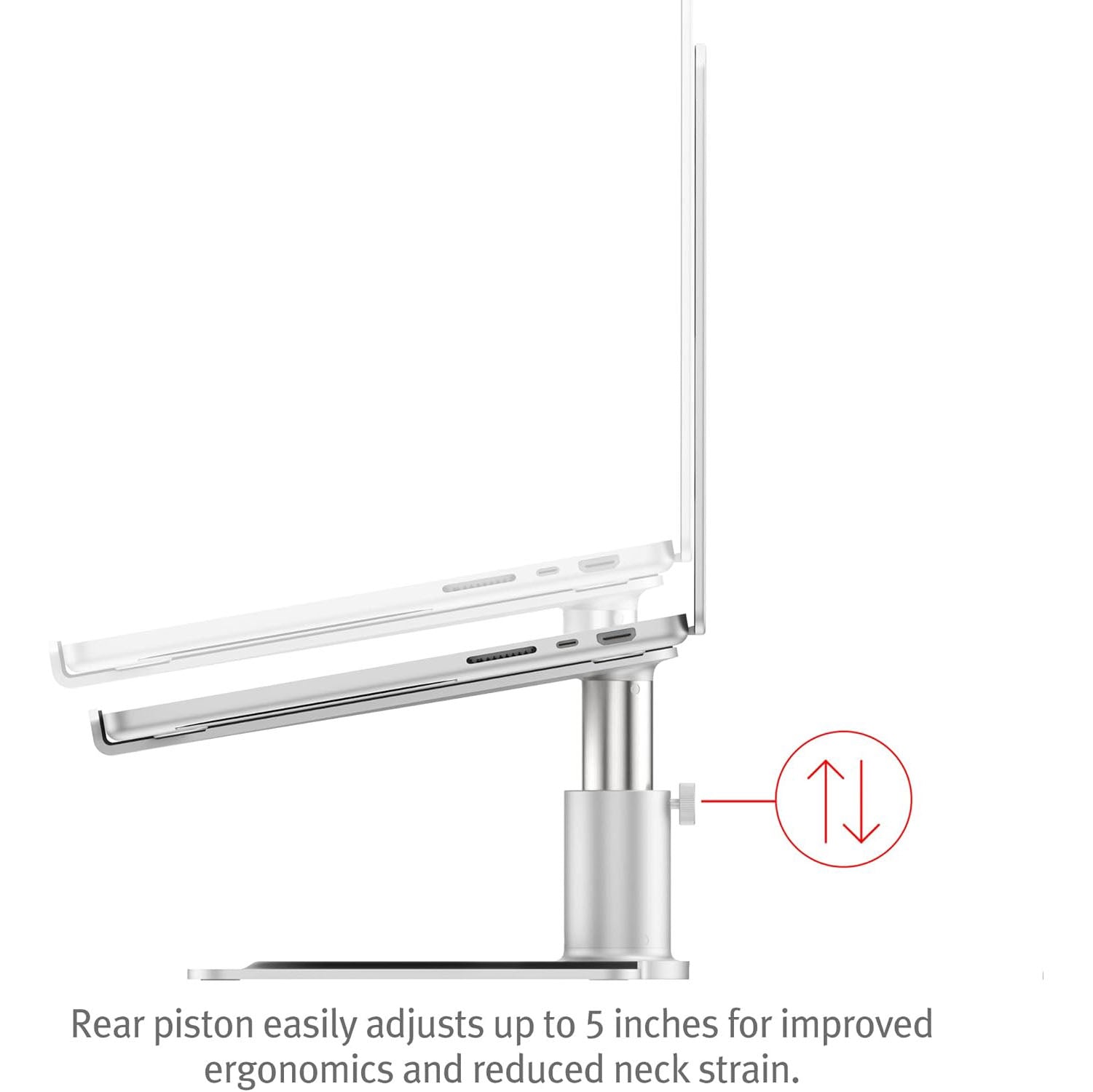 Twelve South HiRise Pro Adjustable Aluminium Stand for Macbook with MagSafe Wireless Charging Pad for iPhone or Airpods