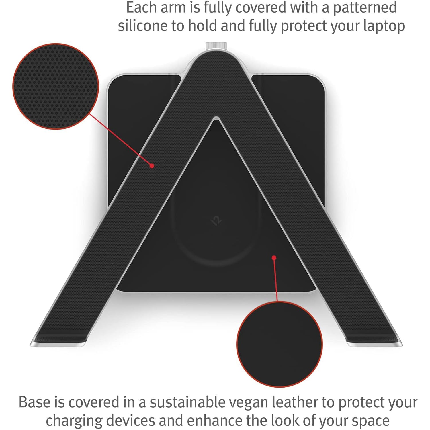 Twelve South HiRise Pro Adjustable Aluminium Stand for Macbook with MagSafe Wireless Charging Pad for iPhone or Airpods