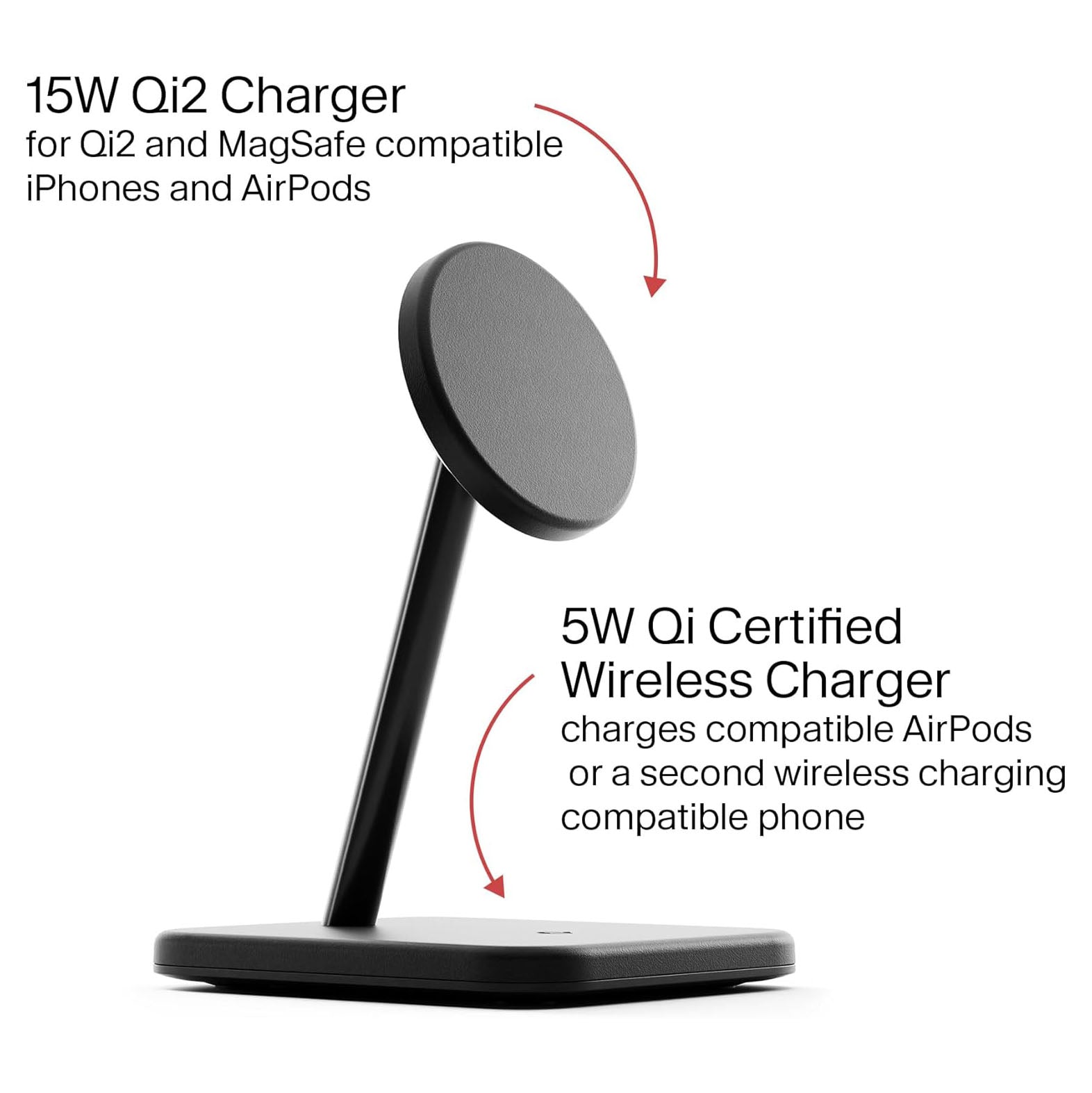 Twelve South HiRise 2 Deluxe 2-in-1 Qi2 MagSafe Fast Wireless Charging Stand