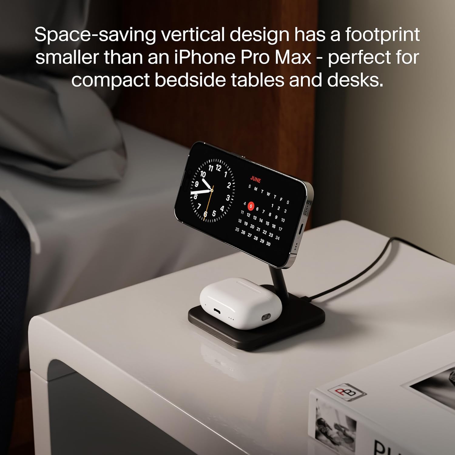 Twelve South HiRise 2 Deluxe 2-in-1 Qi2 MagSafe Fast Wireless Charging Stand