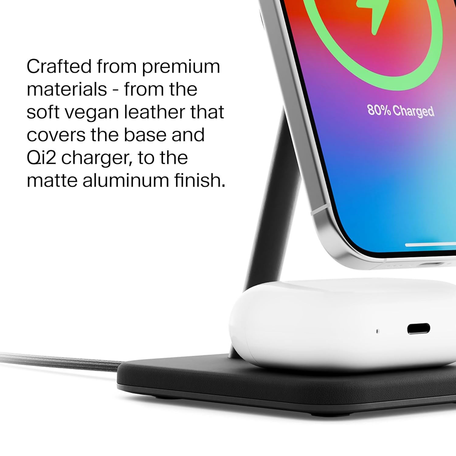 Twelve South HiRise 2 Deluxe 2-in-1 Qi2 MagSafe Fast Wireless Charging Stand