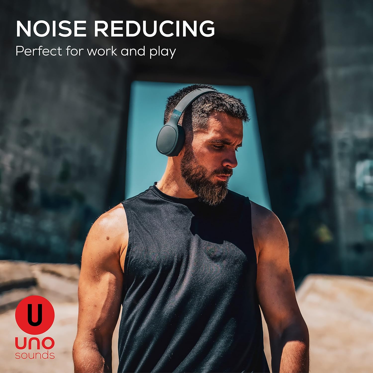 UnoSounds Bass Blast Wireless Over Ear Bluetooth Headphones, Noise Reducing, Comfortable Design, Built in Mic and Wired Mode for Mobile, PC & TV, includes 3.5mm Aux Cable and USB Charger (White)