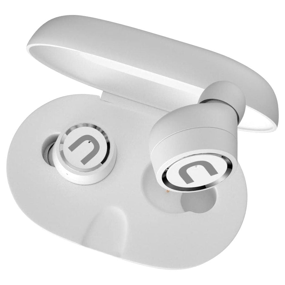 Unosounds Ubuds+ True Wireless Bluetooth 5.0 Earbuds + Improved Data Rate 60 Hours Standby / Hands-Free Calling / Automatic Pairing / Environmental Noise Cancellation - White