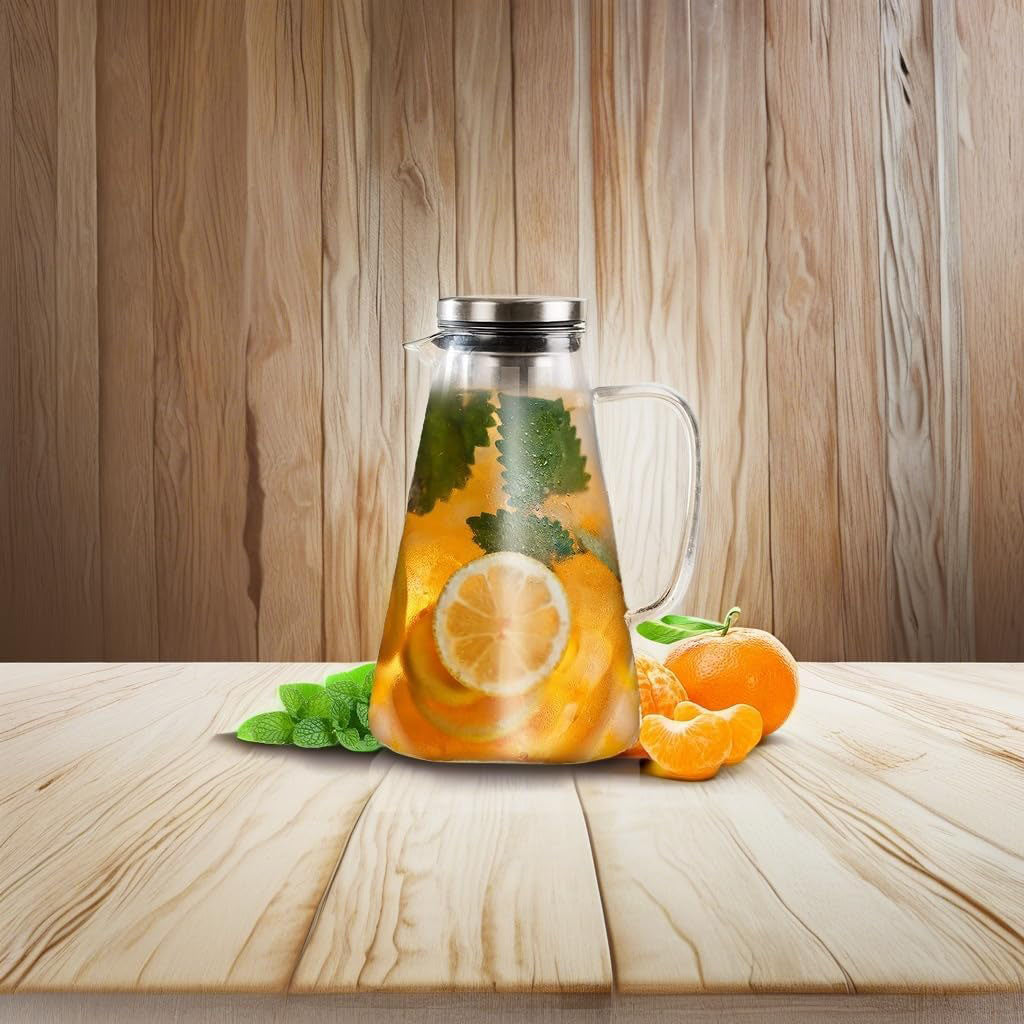 VAHDAM Teas Luminous Glass Pitcher Borosilicate Glass 1500ml / 50.7 oz