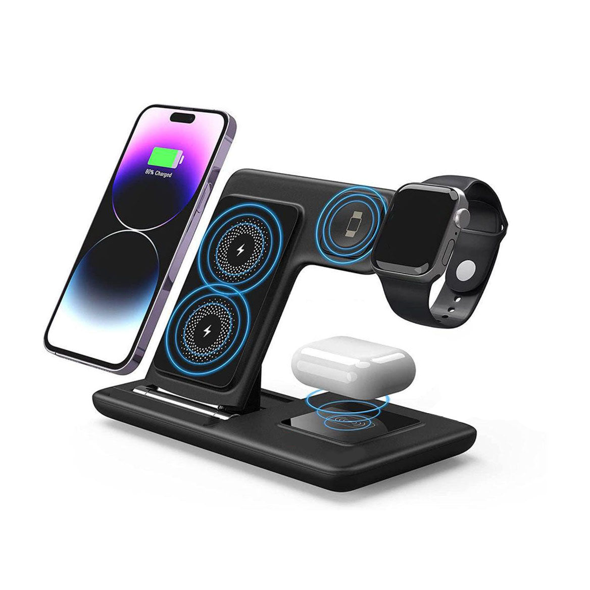 3 in 1 Wireless Charger Stand, Fast Wireless Charging Docking station -B630-B