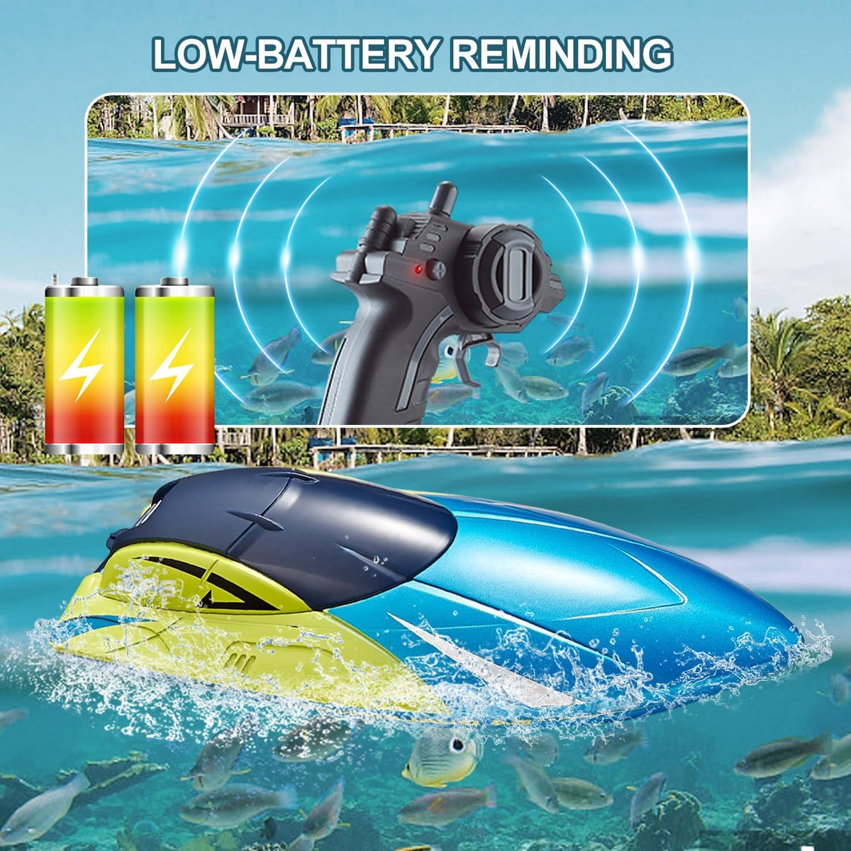 4DRC RC Boat,S4 Remote Control Boat for Kids Adults,2 Modular Batteries,20+ MPH 2.4GHz High Speed Racing Boats for Pools and Lakes