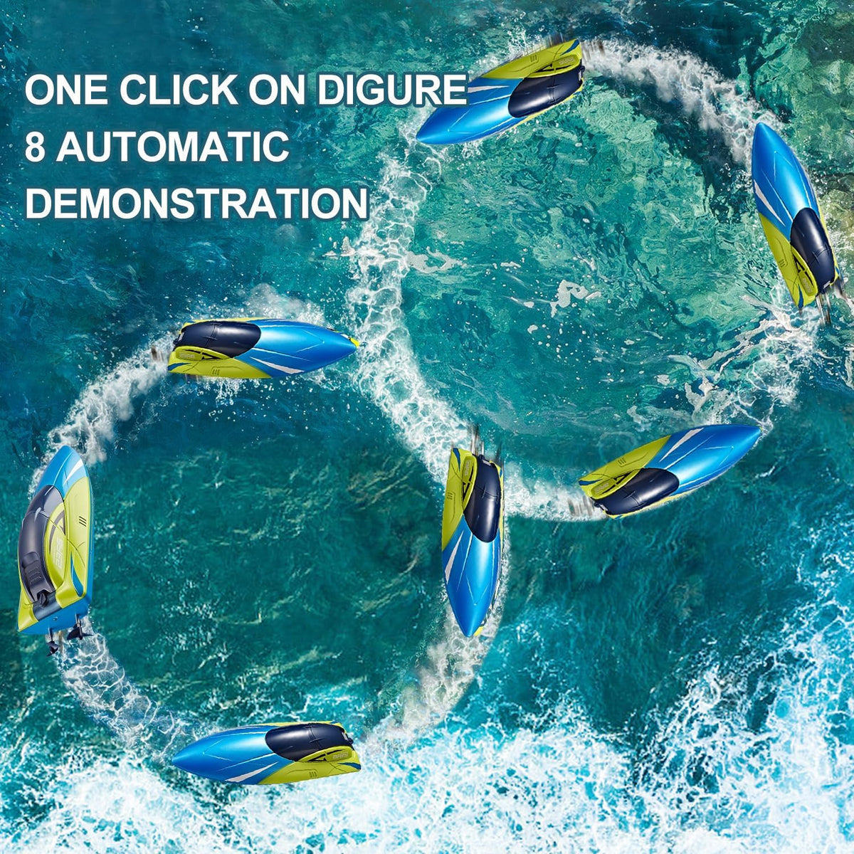 4DRC RC Boat,S4 Remote Control Boat for Kids Adults,2 Modular Batteries,20+ MPH 2.4GHz High Speed Racing Boats for Pools and Lakes
