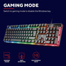 GXTrust Azor Gaming Keyboard and Mouse Set - Keyboard with QWERTY UK Layout, LED illumination, 8 Key Anti-Ghosting, 12 Multimedia Keys, 800–3000 DPI - Black