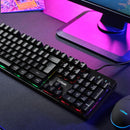 GXTrust Azor Gaming Keyboard and Mouse Set - Keyboard with QWERTY UK Layout, LED illumination, 8 Key Anti-Ghosting, 12 Multimedia Keys, 800–3000 DPI - Black