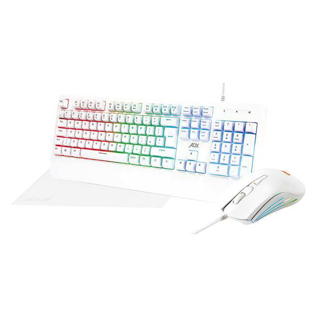 ADX ADXCOM3W25 Firebundle Gaming Keyboard & Mouse Set - White